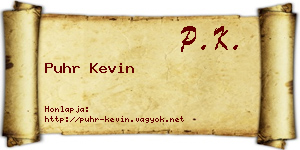 Puhr Kevin névjegykártya